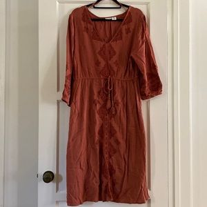 Lucky Brand XL terracota bohemian dress